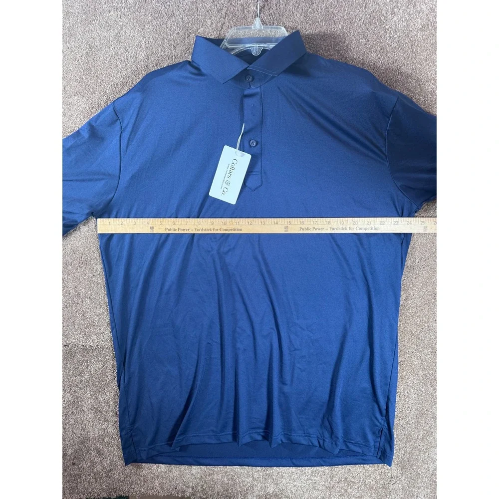 NWT Collars and Co Featherweight Men's Navy Blue Polo‎ Shirt XLarge - Picture 6 of 7
